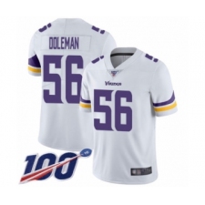 Men's Minnesota Vikings #56 Chris Doleman White Vapor Untouchable Limited Player 100th Season Football Jersey