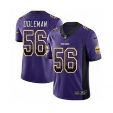 Men's Nike Minnesota Vikings #56 Chris Doleman Limited Purple Rush Drift Fashion NFL Jersey