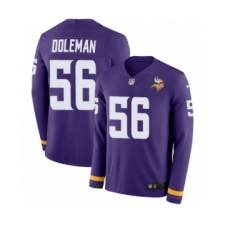 Men's Nike Minnesota Vikings #56 Chris Doleman Limited Purple Therma Long Sleeve NFL Jersey