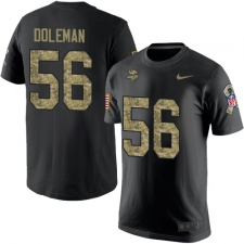 Nike Minnesota Vikings #56 Chris Doleman Black Camo Salute to Service T-Shirt