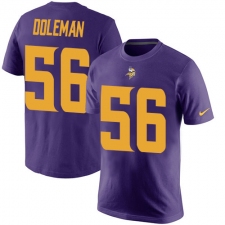 Nike Minnesota Vikings #56 Chris Doleman Purple Rush Pride Name & Number T-Shirt