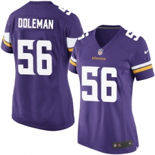 Women's Nike Minnesota Vikings #56 Chris Doleman Game Purple Team Color NFL Jersey