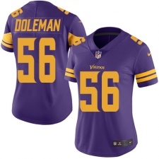 Women's Nike Minnesota Vikings #56 Chris Doleman Limited Purple Rush Vapor Untouchable NFL Jersey