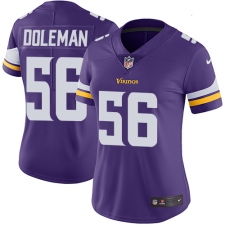Women's Nike Minnesota Vikings #56 Chris Doleman Purple Team Color Vapor Untouchable Limited Player NFL Jersey
