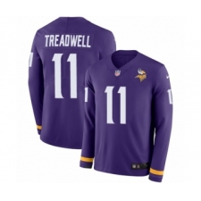 Men's Nike Minnesota Vikings #11 Laquon Treadwell Limited Purple Therma Long Sleeve NFL Jersey