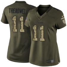 Women's Nike Minnesota Vikings #11 Laquon Treadwell Elite Green Salute to Service NFL Jersey