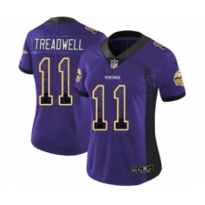 Women's Nike Minnesota Vikings #11 Laquon Treadwell Limited Purple Rush Drift Fashion NFL Jersey