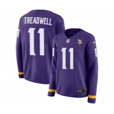 Women's Nike Minnesota Vikings #11 Laquon Treadwell Limited Purple Therma Long Sleeve NFL Jersey