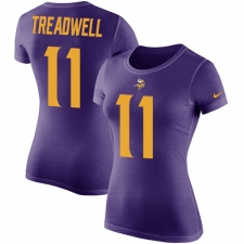 Women's Nike Minnesota Vikings #11 Laquon Treadwell Purple Rush Pride Name & Number T-Shirt