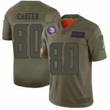 Men's Minnesota Vikings #80 Cris Carter Limited Camo 2019 Salute to Service Football Jersey