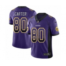 Men's Nike Minnesota Vikings #80 Cris Carter Limited Purple Rush Drift Fashion NFL Jersey