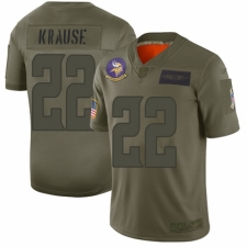 Men's Minnesota Vikings #22 Paul Krause Limited Camo 2019 Salute to Service Football Jersey