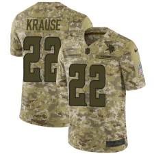 Men's Nike Minnesota Vikings #22 Paul Krause Limited Camo 2018 Salute to Service NFL Jersey