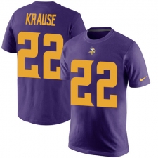 Nike Minnesota Vikings #22 Paul Krause Purple Rush Pride Name & Number T-Shirt