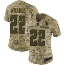 Women's Nike Minnesota Vikings #22 Paul Krause Limited Camo 2018 Salute to Service NFL Jersey