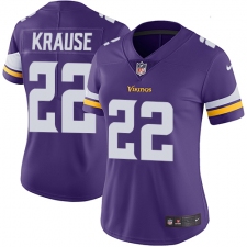 Women's Nike Minnesota Vikings #22 Paul Krause Purple Team Color Vapor Untouchable Limited Player NFL Jersey