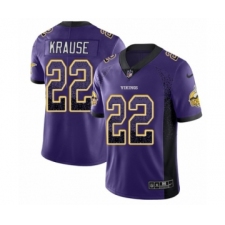 Youth Nike Minnesota Vikings #22 Paul Krause Limited Purple Rush Drift Fashion NFL Jersey