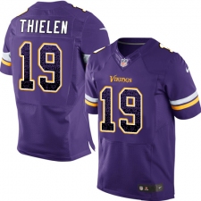 Men's Nike Minnesota Vikings #19 Adam Thielen Elite Purple Home Drift Fashion NFL Jersey
