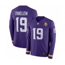 Youth Nike Minnesota Vikings #19 Adam Thielen Limited Purple Therma Long Sleeve NFL Jersey