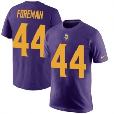Nike Minnesota Vikings #44 Chuck Foreman Purple Rush Pride Name & Number T-Shirt