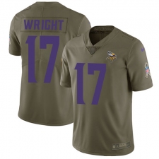 Youth Nike Minnesota Vikings #17 Jarius Wright Limited Olive 2017 Salute to Service NFL Jersey