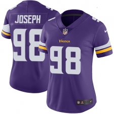 Women's Nike Minnesota Vikings #98 Linval Joseph Purple Team Color Vapor Untouchable Limited Player NFL Jersey