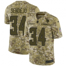 Men's Nike Minnesota Vikings #34 Andrew Sendejo Limited Camo 2018 Salute to Service NFL Jersey