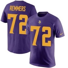 Nike Minnesota Vikings #72 Mike Remmers Purple Rush Pride Name & Number T-Shirt