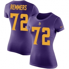 Women's Nike Minnesota Vikings #72 Mike Remmers Purple Rush Pride Name & Number T-Shirt