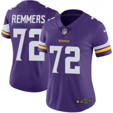 Women's Nike Minnesota Vikings #72 Mike Remmers Purple Team Color Vapor Untouchable Limited Player NFL Jersey