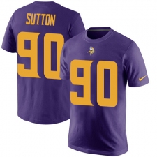 Nike Minnesota Vikings #90 Will Sutton Purple Rush Pride Name & Number T-Shirt