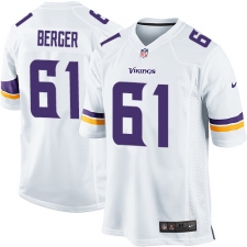 Men's Nike Minnesota Vikings #61 Joe Berger Game White NFL Jersey