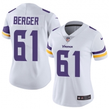 Women's Nike Minnesota Vikings #61 Joe Berger White Vapor Untouchable Limited Player NFL Jersey