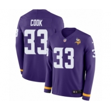 Men's Nike Minnesota Vikings #33 Dalvin Cook Limited Purple Therma Long Sleeve NFL Jersey