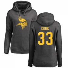 NFL Women's Nike Minnesota Vikings #33 Dalvin Cook Ash One Color Pullover Hoodie