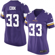 Women's Nike Minnesota Vikings #33 Dalvin Cook Game Purple Team Color NFL Jersey