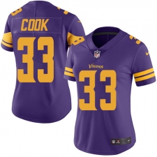 Women's Nike Minnesota Vikings #33 Dalvin Cook Limited Purple Rush Vapor Untouchable NFL Jersey