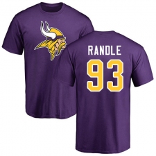 NFL Nike Minnesota Vikings #93 John Randle Purple Name & Number Logo T-Shirt