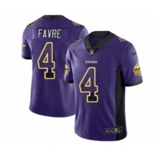 Men's Nike Minnesota Vikings #4 Brett Favre Limited Purple Rush Drift Fashion NFL Jersey