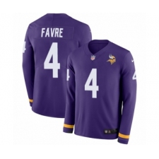 Men's Nike Minnesota Vikings #4 Brett Favre Limited Purple Therma Long Sleeve NFL Jersey