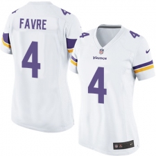 Women's Nike Minnesota Vikings #4 Brett Favre Game White NFL Jersey