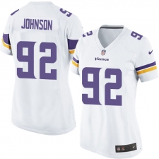 Women's Nike Minnesota Vikings #92 Tom Johnson White Vapor Untouchable Limited Player NFL Jersey