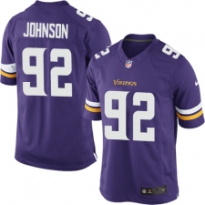 Youth Nike Minnesota Vikings #92 Tom Johnson Purple Team Color Vapor Untouchable Limited Player NFL Jersey