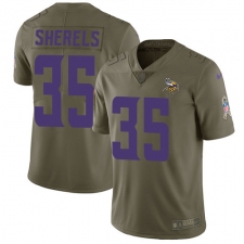 Men's Nike Minnesota Vikings #35 Marcus Sherels Limited Olive 2017 Salute to Service NFL Jersey