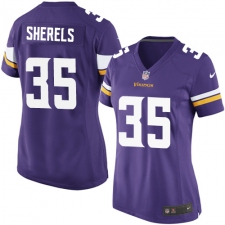 Women's Nike Minnesota Vikings #35 Marcus Sherels Game Purple Team Color NFL Jersey