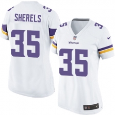 Women's Nike Minnesota Vikings #35 Marcus Sherels Game White NFL Jersey