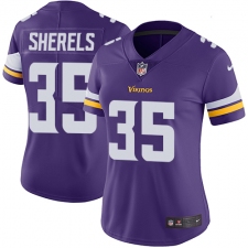 Women's Nike Minnesota Vikings #35 Marcus Sherels Purple Team Color Vapor Untouchable Limited Player NFL Jersey