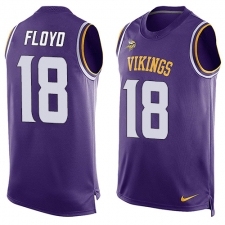 Men's Nike Minnesota Vikings #18 Michael Floyd Limited Purple Player Name & Number Tank Top NFL Jersey