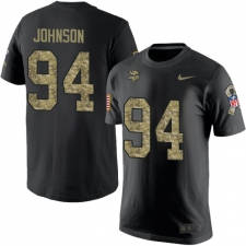 Nike Minnesota Vikings #94 Jaleel Johnson Black Camo Salute to Service T-Shirt
