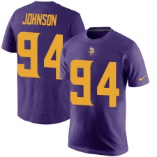 Nike Minnesota Vikings #94 Jaleel Johnson Purple Rush Pride Name & Number T-Shirt